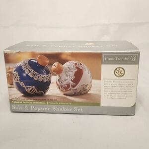 3” Home Trends Christmas Ornament Salt and Pepper Shakers